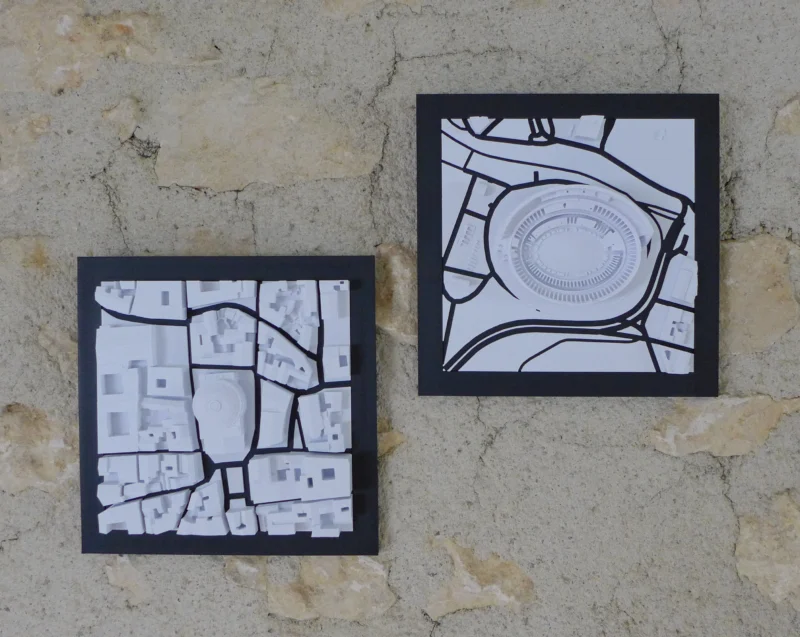 pantheon et colisee sur mur